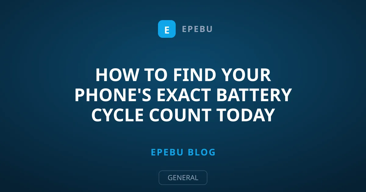 How to Find Your Phone's Exact Battery Cycle Count Today